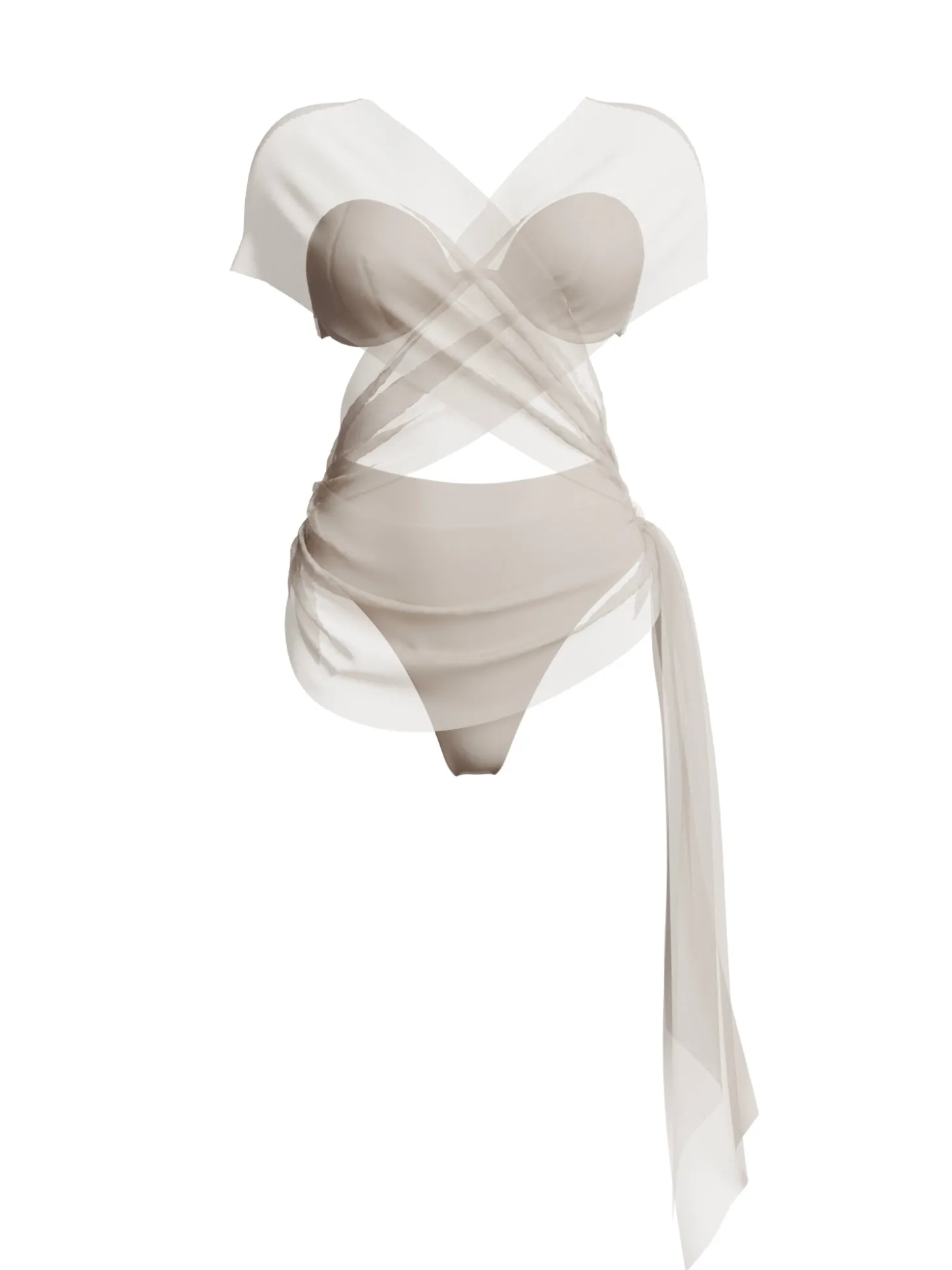 ANDREA IYAMAH ANDES ONE PIECE SWIMSUIT - IVORY