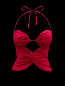 ANDREA IYAMAH ARLO CORSET TOP - RASPBERRY