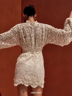 ANDREA IYAMAH DANI MINI DRESS - IVORY