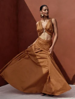ANDREA IYAMAH GIA MAXI SKIRT - ORANGE