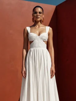 ANDREA IYAMAH ILORA DRESS - IVORY