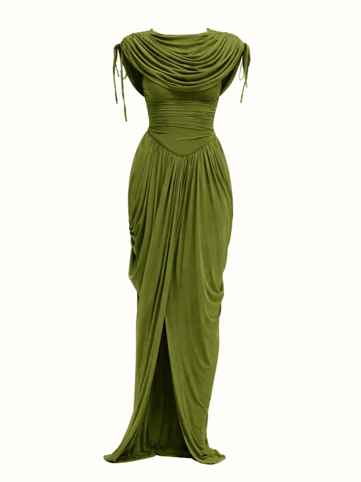 ANDREA IYAMAH KATU MESH DRESS - OLIVE