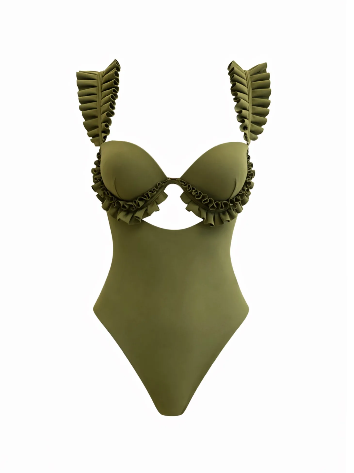 ANDREA IYAMAH KUJI ONE PIECE SWIMSUIT - OLIVE GREEN