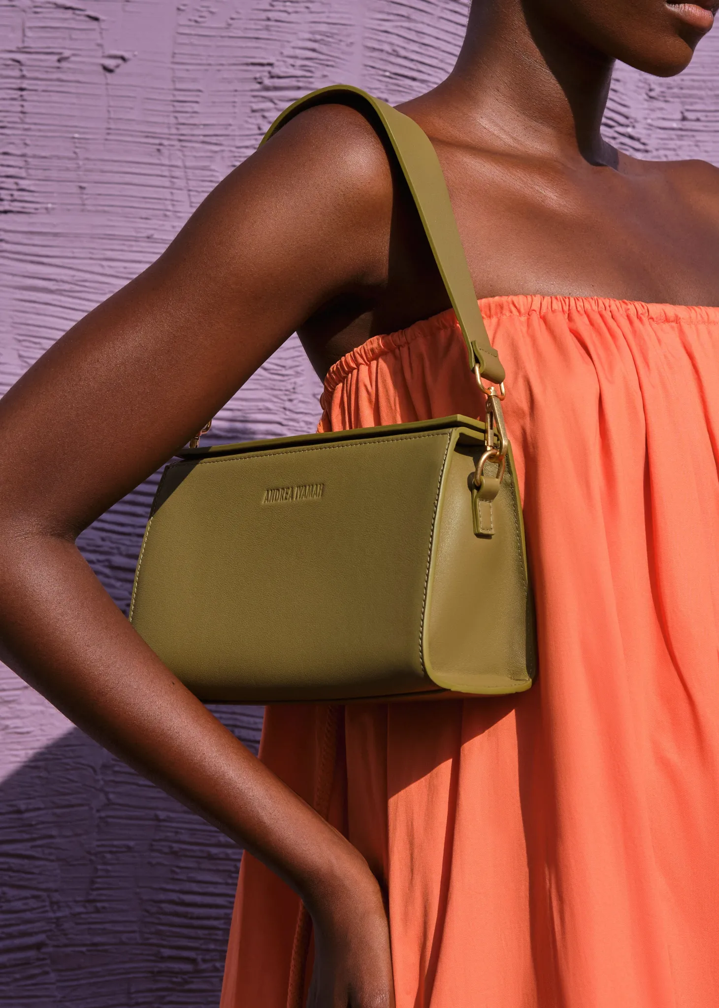 ANDREA IYAMAH MALA GREEN SHOULDER BAG