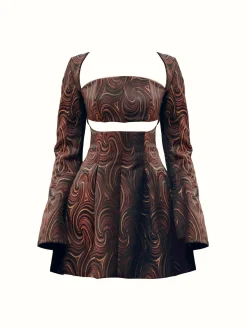 ANDREA IYAMAH NALA MINI DRESS - CORDA JACQUARD