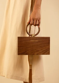 ANDREA IYAMAH OWA WOODEN CLUTCH