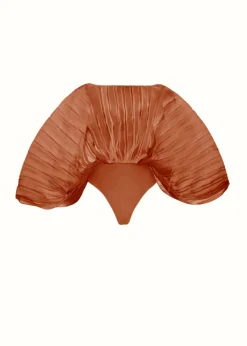 ANDREA IYAMAH SOMBRA BODYSUIT - RUST POMEGRANATE
