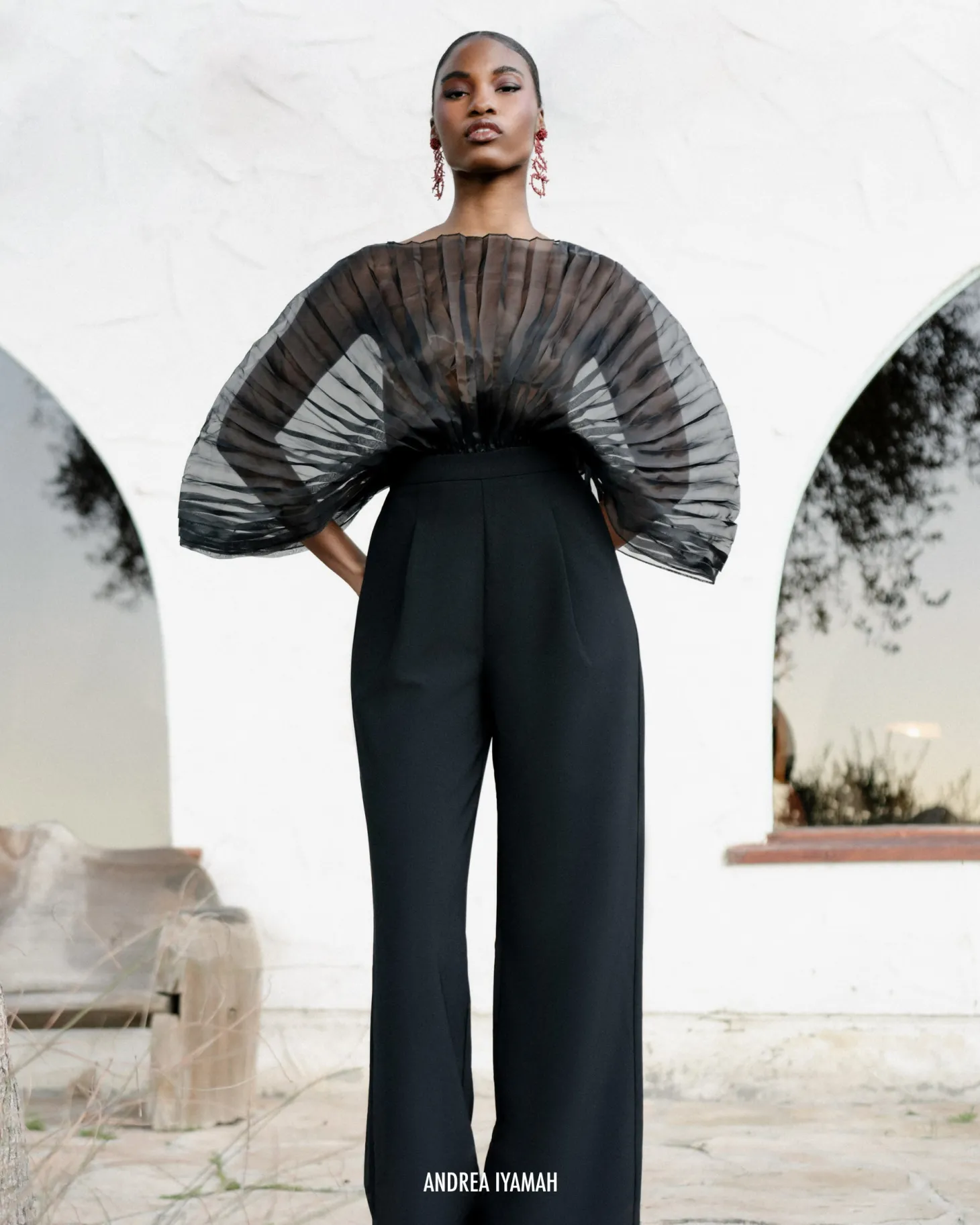 ANDREA IYAMAH SOMBRA BODYSUIT - ONYX