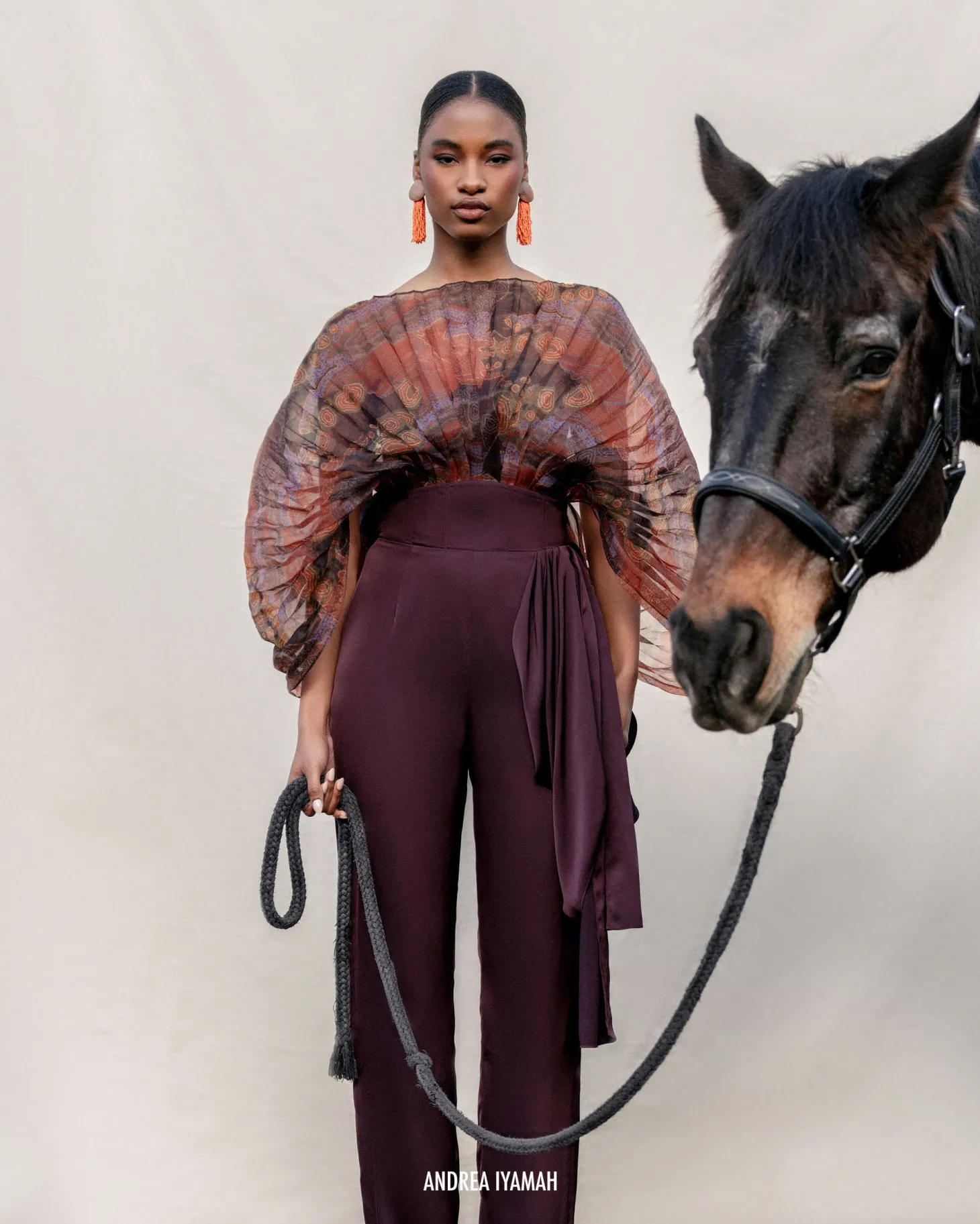 ANDREA IYAMAH SOMBRA BODYSUIT - KAVA PRINT