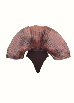 ANDREA IYAMAH SOMBRA BODYSUIT - KAVA PRINT