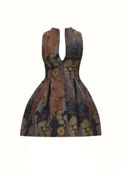 ANDREA IYAMAH VENTI DRESS - KAVA JACQUARD